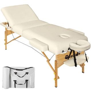 Table De Massage Pliante 3 Zones - 10 Cm D'épaisseur + Housse Beige 2008136