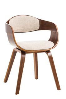 Chaise De Bureau Sans Roulettes Visiteur En Tissu Et Bois Design Retro Et Confort Maximal Noyer