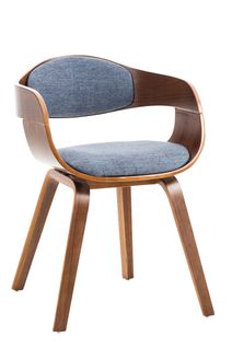 Chaise De Bureau Sans Roulettes Visiteur En Tissu Et Bois Design Retro Et Confort Maximal Noyer