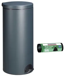 Poubelle De Cuisine à Pédale 30l Et 10 Sacs Poubelle 50l - Elora Rossignol