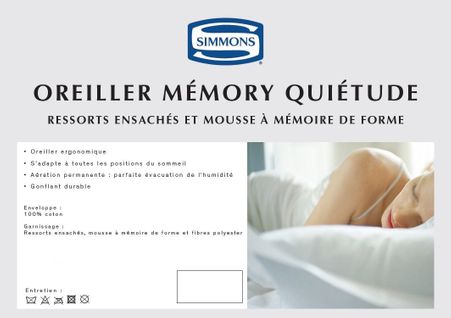 Oreiller Memory Quietude 41x66