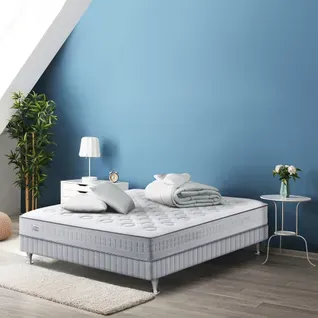 Matelas Ressorts Ensachés 160x200 cm INITIAL, Ferme, H23 + 2 Oreillers + Couette