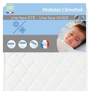 Matelas Bébé Climatisé Ete / Hiver - 60x120 Cm