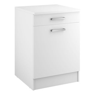 Bas 60 cm 1 porte 1 tiroir UNO blanc mat