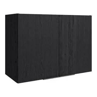 Haut 80 cm 2 portes ANNA chêne noir vue 3/4