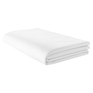 Drap Plat Piqué Uni En Percale De Coton - 280x325 Cm - Blanc