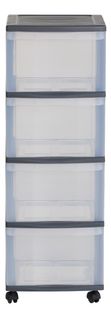 Tour de rangement 4 tiroirs OPTIMO argent