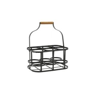 Panier Bouteilles En Métal Et Bois 6 Bouteilles