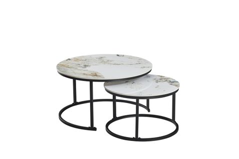 Table basse ANAIS Effet marbre blanc