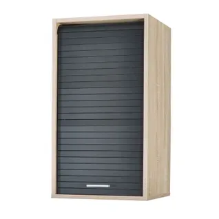 Meuble Cuisine Chêne Rideau Alu Blanc Ou Noir 2 Etagères L 40 H 72 P 35 Cm - Coloris: Noir