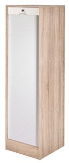 Classeur 140 cm MATHA imitation chêne et blanc