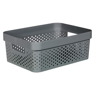 Bac À Linge Infinity 11l Dots Plastique Recyclé Gris