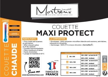 Couette Chaude Maxi Protect - 2 Personnes 220x240 - Special Hiver - Mortreux