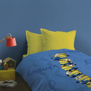 Couette Imprimée 100% Polyester, Les Minions Banana 140x200cm