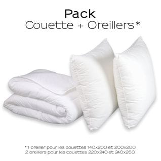 Pack Couette 4 Saisons + Oreiller Medium Protection Active 140 X 200 Cm Blanc