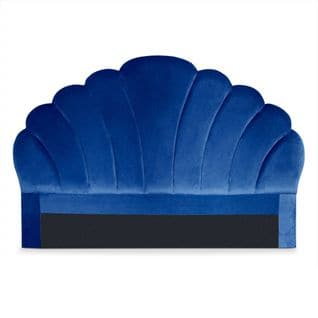 Tête De Lit En Velours "shelly" 160cm Bleu
