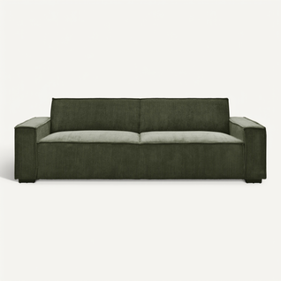 Canapé Convertible 3 Places Velours "dudley" 230cm Vert