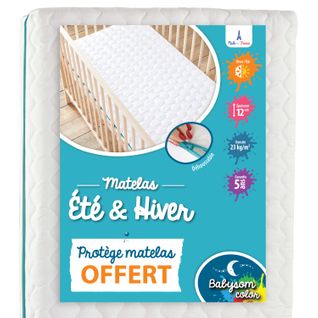 Matelas Bébé Climatisé 70x140cm - Protège Matelas Imperméable  - Déhoussable - Epaisseur 12cm