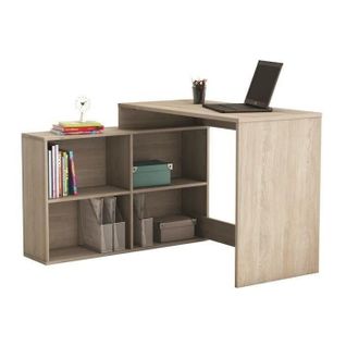 Bureau D'angle Contemporain Décor Chene Shannon - L 112 Cm - Nagano