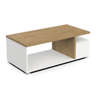 Table basse AXELLE imitation chêne/ blanc