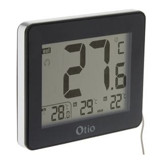 Thermomètre Intérieur / Extérieur Filaire Noir - Otio