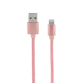 Câble Mfi / Usb-a Nylon Pour iPhone iPad 1 M - Rose Or