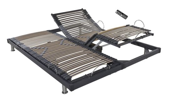 Sommier relaxation 2x80x200 cm EBAC S50 gris anthracite