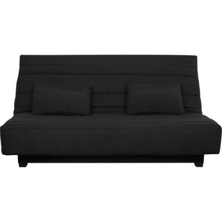 Banquette Clic Clac 2 Places Reveur - Tissu Noir - Matelas  - Couchage 188x128 Cm