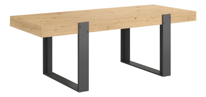 Table à manger L.223 cm STAN imitation chêne et gris