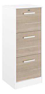 Classeur 3 tiroirs Milo Blanc et imitation chêne