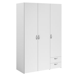 Armoire 3 portes 2 tiroirs DAILY Blanc