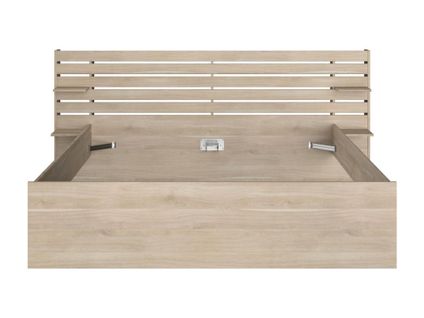 Lit avec rangements 180x200 cm ESCALE imitation chêne