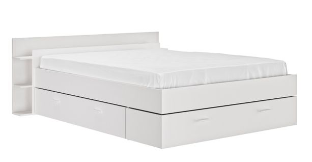 Lit avec rangements 140x190 cm TONIGHT blanc