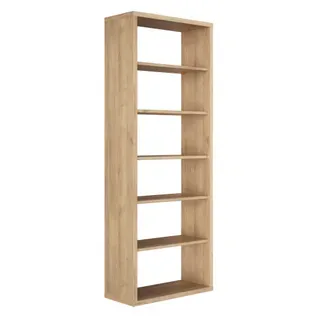 Bibliothéque H. 210 cm ELIO imitation châtaignier naturel vue 3/4