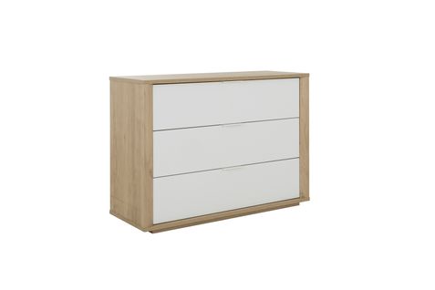 Commode 3 tiroirs MANAE imitation châtaignier naturel