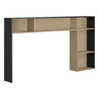 Tête de lit L. 140 cm NAEL imitation chêne et noir