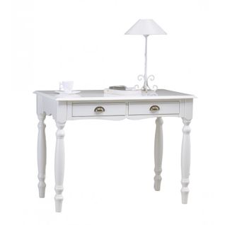 Bureau Blanc 2 Tiroirs Charme