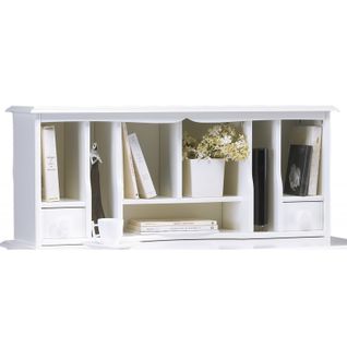 Surmeuble Blanc Pour Table à Ecrire 2 Tiroirs 7 Niches L 97 H 40 P 28 Cm