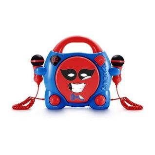 Kids  Cd59boysstick Lecteur Cd My Billy  + 2 Micros  4 Pages Dautocollants  Bleu Et Rouge