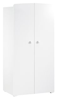 New Basic - Armoire Chambre Bébé 2 Portes - Boutons Boule Blanc