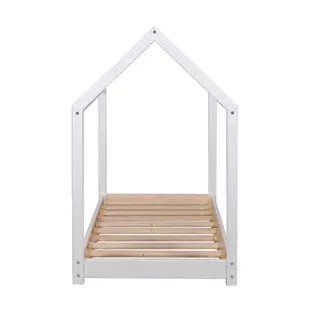Lit Cabane Et Sommier 70x140 Panda - Laqué Blanc