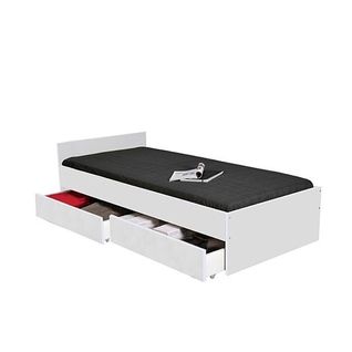 Lit 90x190 Tiroirs Inclus Orson - Blanc