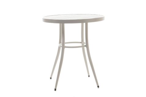 Table De Jardin Ronde En Aluminium Blanc D70 - Dahlia