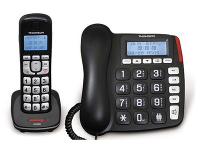 Téléphone Filaire Et Sans Fil Répondeur Dect Noir - Th540drblk