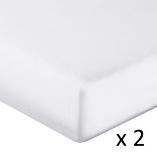 Lot De 2 Protège-matelas Imperméables Coton Bonnet 30 Cm  200x200 Cm Protect