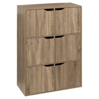 Etagère 6 Cases Avec Portes Naturel 5five