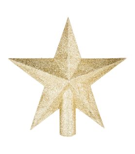 Déco Sapin De Noël Cimier Étoile Doré Pailleté