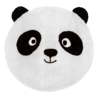 Tapis enfant Ø 100 cm PANDA Noir et blanc.