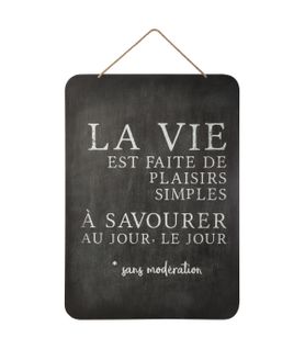 Décoration En Métal Ardoise Citation à Suspendre 44 X 61 Cm