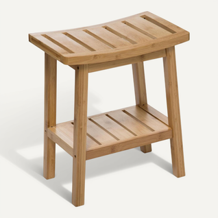 Tabouret D'appoint Avec Petit Rangement En Bambou